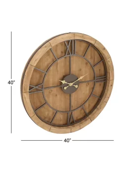 Cheap 🔔 Mediterranean Wood Wall Clock by Monroe Lane 😀 -Monroe Lane Sales Belk 16151