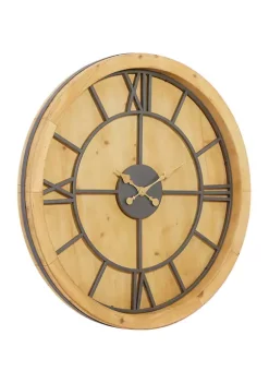 Cheap 🔔 Mediterranean Wood Wall Clock by Monroe Lane 😀 -Monroe Lane Sales Belk 16152