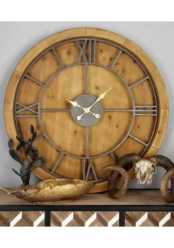 Cheap 🔔 Mediterranean Wood Wall Clock by Monroe Lane 😀 -Monroe Lane Sales Belk 16153