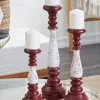 Outlet 💯 Wood Farmhouse Candlestick Holders - Set of 3 by Monroe Lane 🌟