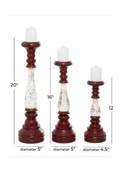 Outlet 💯 Wood Farmhouse Candlestick Holders - Set of 3 by Monroe Lane 🌟 -Monroe Lane Sales Belk 16273