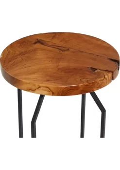 Outlet ✨ Contemporary Teak Wood Accent Table by Monroe Lane 🔔 -Monroe Lane Sales Belk 16303