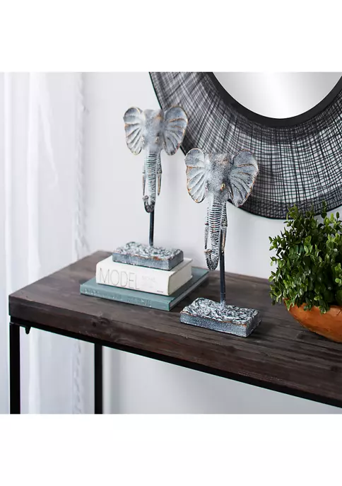 Flash Sale ✔️ Set of 2 Eclectic Metal Elephant Sculptures by Monroe Lane ⌛ 2 Flash Sale ✔️ Set of 2 Eclectic Metal Elephant Sculptures by Monroe Lane ⌛ - Image 2