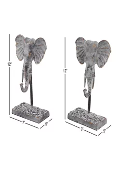 Flash Sale ✔️ Set of 2 Eclectic Metal Elephant Sculptures by Monroe Lane ⌛ 8 Flash Sale ✔️ Set of 2 Eclectic Metal Elephant Sculptures by Monroe Lane ⌛ -Monroe Lane Sales Belk 16319