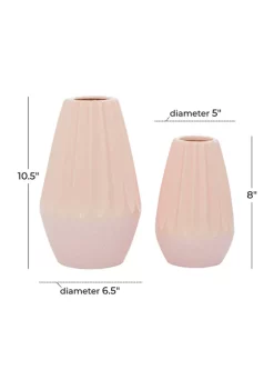 Hot Sale 🛒 Contemporary Ceramic Vase - Set of 2 by Monroe Lane 😀 -Monroe Lane Sales Belk 16337