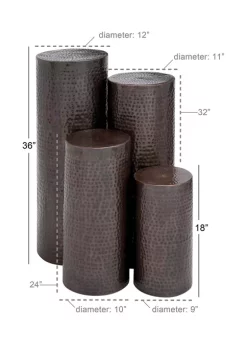 Budget 🧨 Industrial Metal Pedestal Table - Set of 4 by Monroe Lane 🌟 -Monroe Lane Sales Belk 16342