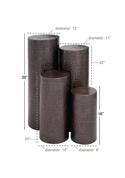 Budget 🧨 Industrial Metal Pedestal Table - Set of 4 by Monroe Lane 🌟 -Monroe Lane Sales Belk 16343