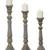Top 10 👏 Traditional Mango Wood Candle Holder - Set of 3 by Monroe Lane 🔔