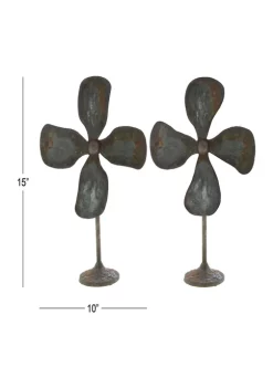 Buy 🎉 Industrial Metal Sculpture - Set of 2 by Monroe Lane 🧨 -Monroe Lane Sales Belk 16468