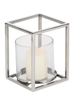 Discount 🥰 Stainless Steel Modern Hurricane Lamp by Monroe Lane 👏