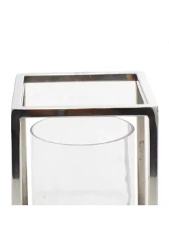 Discount 🥰 Stainless Steel Modern Hurricane Lamp by Monroe Lane 👏 -Monroe Lane Sales Belk 16496