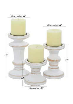 Budget 🎉 Farmhouse Wood Candle Holder - Set of 3 by Monroe Lane 🛒 -Monroe Lane Sales Belk 1650