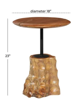 Discount 💯 Contemporary Teak Wood Accent Table by Monroe Lane ✔️ -Monroe Lane Sales Belk 16503