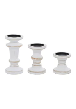 Budget 🎉 Farmhouse Wood Candle Holder - Set of 3 by Monroe Lane 🛒 -Monroe Lane Sales Belk 1651