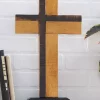 Coupon 🌟 Wood Natural Cross Sculpture by Monroe Lane 🔔