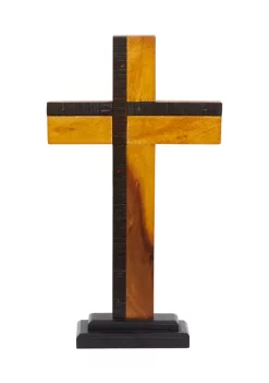 Coupon 🌟 Wood Natural Cross Sculpture by Monroe Lane 🔔 -Monroe Lane Sales Belk 16566