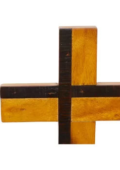 Coupon 🌟 Wood Natural Cross Sculpture by Monroe Lane 🔔 -Monroe Lane Sales Belk 16567