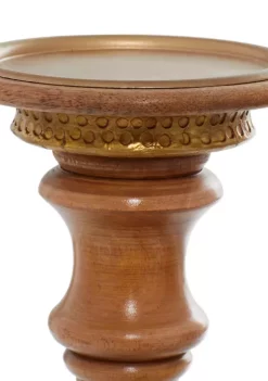 Buy ⭐ Mango Wood Natural Candle Holder Set of 3 by Monroe Lane 💯 -Monroe Lane Sales Belk 16590