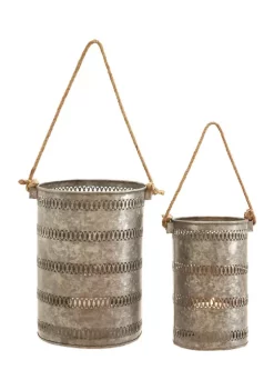 Outlet 🥰 Coastal Metal Lantern - Set of 2 by Monroe Lane 🛒 -Monroe Lane Sales Belk 16599