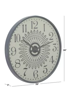 Outlet ✨ Farmhouse Metal Wall Clock by Monroe Lane 🤩 -Monroe Lane Sales Belk 16627