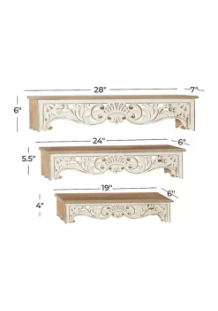 Best Pirce 🎉 Vintage Wood Wall Shelf - Set of 3 by Monroe Lane 🎉 -Monroe Lane Sales Belk 16720