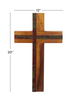 Wholesale 🔔 Wood Natural Cross Sculpture by Monroe Lane ✨ -Monroe Lane Sales Belk 16747