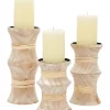 New ❤️ Pine Natural Candle Holder Set of 3 by Monroe Lane 🌟