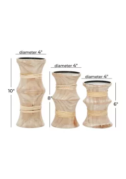 New ❤️ Pine Natural Candle Holder Set of 3 by Monroe Lane 🌟 -Monroe Lane Sales Belk 16753