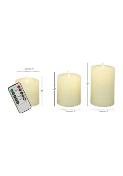 Outlet 😀 Traditional Wax Flameless Candle - Set of 3 by Monroe Lane 🥰 -Monroe Lane Sales Belk 16759