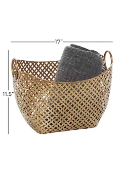 Top 10 🎁 Contemporary Metal Storage Basket by Monroe Lane 🌟 -Monroe Lane Sales Belk 16789