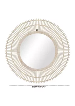 Hot Sale ⌛ Bohemian Bamboo Wall Mirror by Monroe Lane 🌟 -Monroe Lane Sales Belk 1680