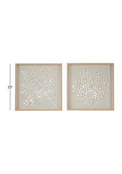 Top 10 🧨 Coastal Shell Shadow Box - Set of 2 by Monroe Lane ⭐ -Monroe Lane Sales Belk 16801