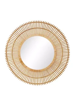 Hot Sale ⌛ Bohemian Bamboo Wall Mirror by Monroe Lane 🌟 -Monroe Lane Sales Belk 1682