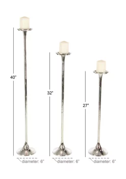 Promo 👏 Modern Aluminum Candle Holder - Set of 3 by Monroe Lane 🎁 -Monroe Lane Sales Belk 16844