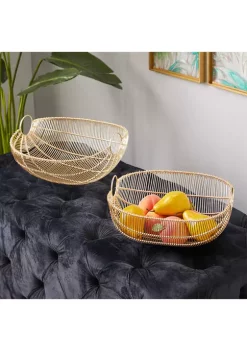 Flash Sale 😉 Contemporary Metal Decorative Bowl - Set of 2 by Monroe Lane 🛒 -Monroe Lane Sales Belk 16872