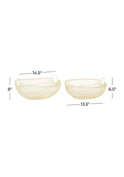 Flash Sale 😉 Contemporary Metal Decorative Bowl - Set of 2 by Monroe Lane 🛒 -Monroe Lane Sales Belk 16873