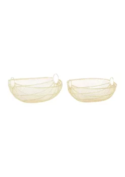 Flash Sale 😉 Contemporary Metal Decorative Bowl - Set of 2 by Monroe Lane 🛒 -Monroe Lane Sales Belk 16875