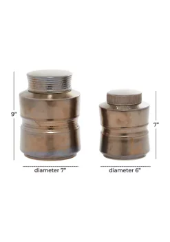 Cheap ⌛ Contemporary Ceramic Decorative Jars - Set of 2 by Monroe Lane 🧨 -Monroe Lane Sales Belk 16879