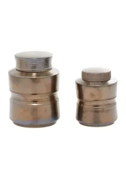 Cheap ⌛ Contemporary Ceramic Decorative Jars - Set of 2 by Monroe Lane 🧨 -Monroe Lane Sales Belk 16880