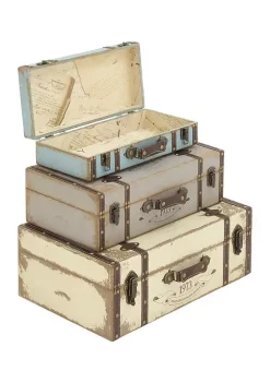 Hot Sale 🌟 Farmhouse Wood Trunk - Set of 3 by Monroe Lane 😉 -Monroe Lane Sales Belk 16886