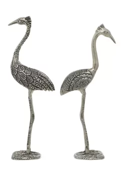 Discount 🎁 Set of 2 Aluminum Rustic Bird Sculptures by Monroe Lane ✨ -Monroe Lane Sales Belk 17005