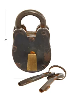 Best reviews of 🥰 Vintage Brass Lock And Key by Monroe Lane ✔️ -Monroe Lane Sales Belk 17017