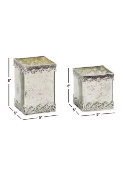 Outlet 🔔 Glass Glam Candle Holder Set of 2 by Monroe Lane 🔔 -Monroe Lane Sales Belk 17078