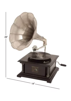Outlet 🔔 Vintage Mango Wood Gramophone by Monroe Lane 😀 -Monroe Lane Sales Belk 17098