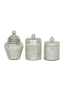 Best Sale 🌟 Vintage Glass Decorative Jars - Set of 3 by Monroe Lane 👏