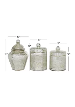 Best Sale 🌟 Vintage Glass Decorative Jars - Set of 3 by Monroe Lane 👏 -Monroe Lane Sales Belk 17110
