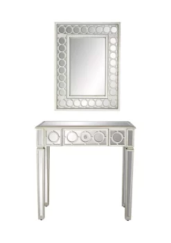 Wholesale 🎁 Glam Wood Console Table with Mirror - Set of 2 by Monroe Lane ❤️