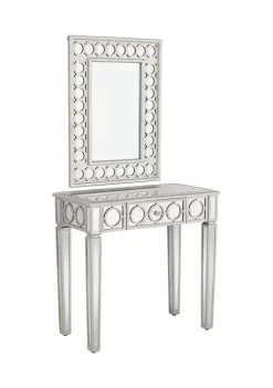 Wholesale 🎁 Glam Wood Console Table with Mirror - Set of 2 by Monroe Lane ❤️ -Monroe Lane Sales Belk 17135