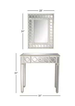 Wholesale 🎁 Glam Wood Console Table with Mirror - Set of 2 by Monroe Lane ❤️ -Monroe Lane Sales Belk 17136