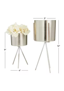 Best reviews of ⌛ Contemporary Metal Planter - Set of 2 by Monroe Lane 🥰 -Monroe Lane Sales Belk 17219
